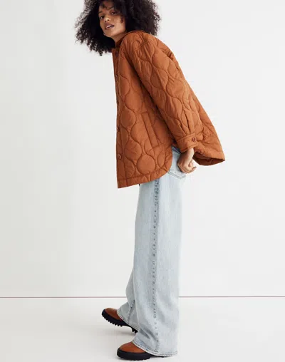Madewell Airpuff Shirt-jacket In Warm Coffee