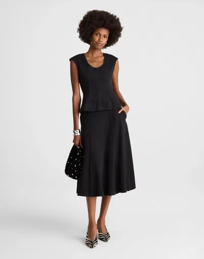 Madewell Airy Denim Circle Skirt In Black