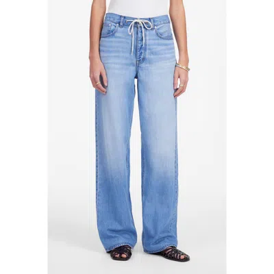 Madewell Airy Denim Drawstring Waist Low Slung Baggy Jeans In Hambley Wash