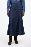 Madewell Airy Denim Midi Circle Skirt In Blue