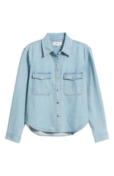 Madewell Airy Denim Relaxed Shirt Jacket In Blue
