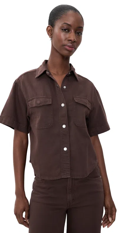 Madewell Airy Denim Utility-pocket Shirt Cocoa In Brown