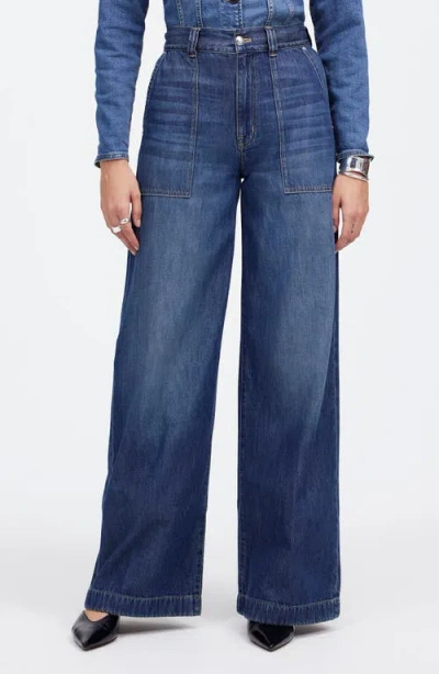 Madewell Airy Superwide Leg Utility Jeans In Lindewood Wash