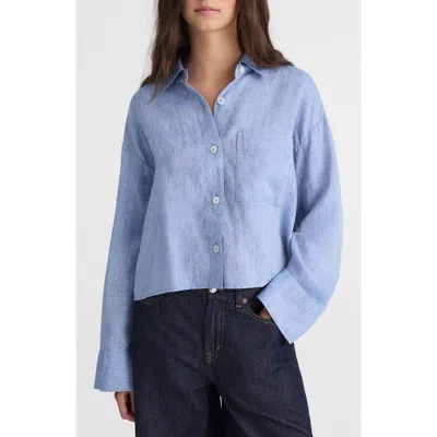 Madewell Alice Curved Yoke Shirt In Sunfaded Blue