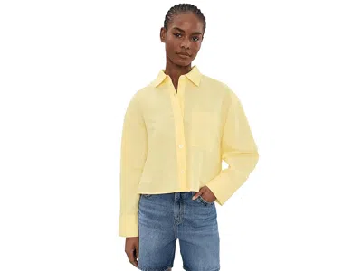Madewell Alice Shirt Curved Yoke - Emer Cotton Linen In Yellow
