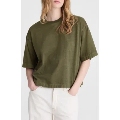 Madewell Allday Boxy Crop Cotton T-shirt In Green
