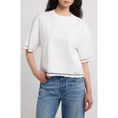 Madewell Allday Embroidered Boxy Crop T-shirt In White