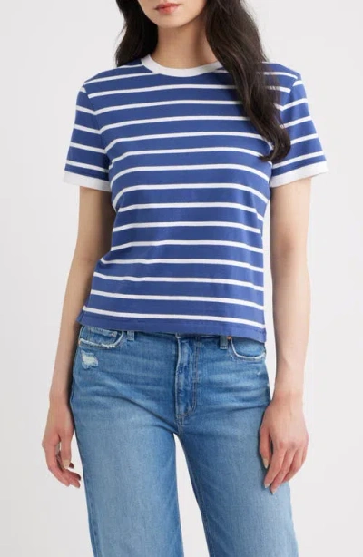 Madewell Allday Stripe Crewneck Baby Tee In Blue