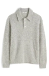 Madewell Alpaca Blend Polo Sweater In Heather Grey