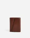Madewell Angled Flap Trifold Wallet In Soft Mahogany
