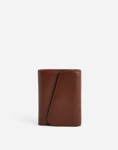 Madewell Angled Flap Trifold Wallet In Brown