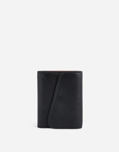 Madewell Angled Flap Trifold Wallet In Black