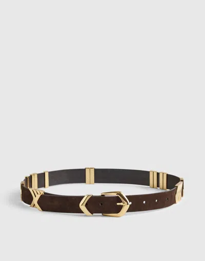 Madewell Angular Metal Belt In Brown