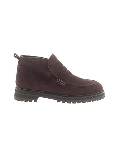 Pre-owned Madewell Ankle Boots In Burgundy