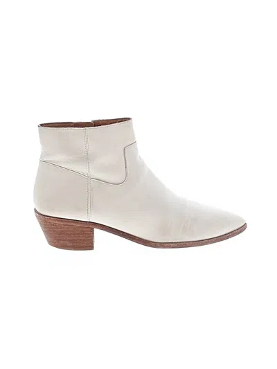 Pre-owned Madewell Ankle Boots In Ivory