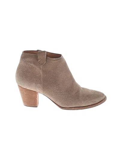 Pre-owned Madewell Ankle Boots In Tan