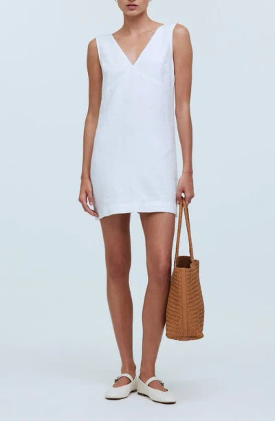 Madewell Ariana V-neck Minidress In Eyelet White