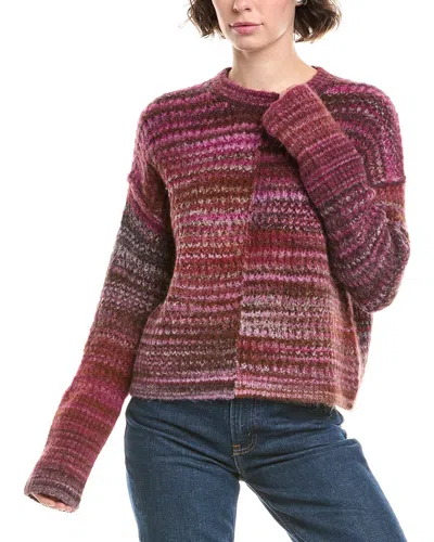 Madewell Arnos Texture Wool & Alpaca-blend Pullover In Purple