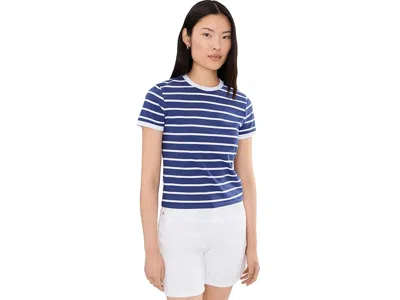 Madewell Mini Perfect Crew Neck Tee Matte Stripe Cool Navy In Multi