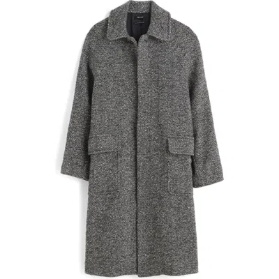 Madewell Balmacaan Tweed Overcoat In Gray