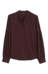Madewell Band Collar Flannel Button-up Shirt In Burgundy