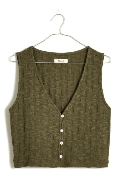 Madewell Basket Stitch Vest In Green