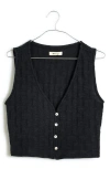 Madewell Basket Stitch Vest In True Black
