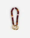 Madewell Beaded Bag Charm In Vintage Burgundy