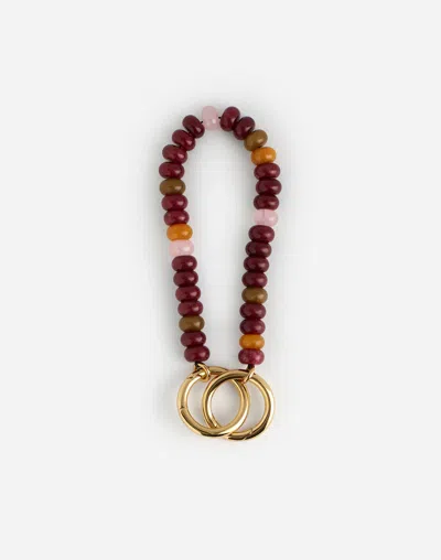 Madewell Beaded Bag Charm In Vintage Burgundy