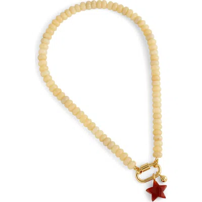 Madewell Beaded Star Carabiner Necklace In Gold