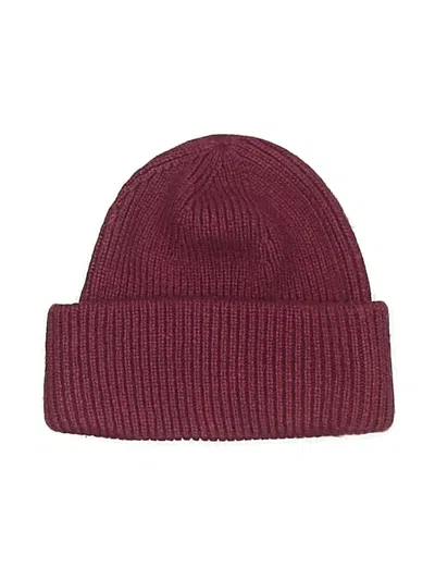 Pre-owned Madewell Beanie Hat In Burgundy