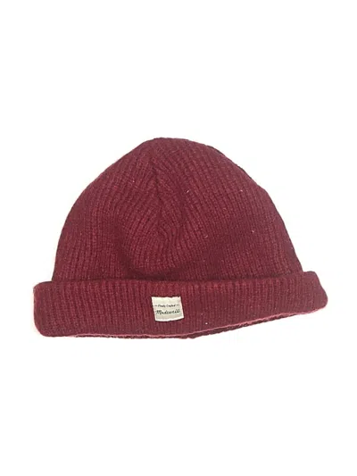 Pre-owned Madewell Beanie Hat In Burgundy