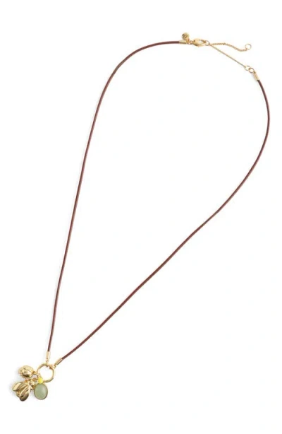 Madewell Bee Charm Cord Necklace In White