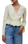 Madewell Bell Sleeve Wrap Top In Candlelight