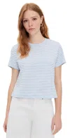 Madewell Bella Tee Slub Stripe White/light Pool Stripe