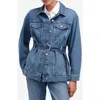 Madewell Belted Oversize Trucker Jean Jacket In Reston Wash
