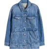 Madewell Belted Oversize Trucker Jean Jacket In Reston Wash