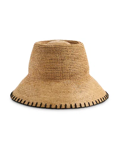 Madewell Blanket Stitch Raffia Straw Sun Hat In Brown