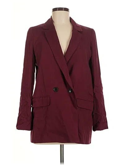 Pre-owned Madewell Blazer Jacket In Burgundy