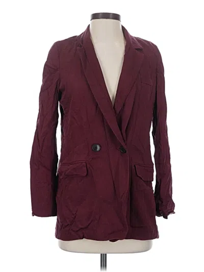 Pre-owned Madewell Blazer Jacket In Burgundy