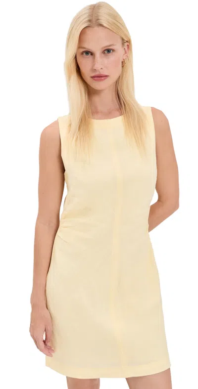 Madewell Boat Neck Linen Mini Dress Candlelight In Yellow
