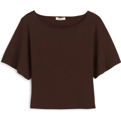 Madewell Boatneck Dolman Sleeve Top In Dark Chicory