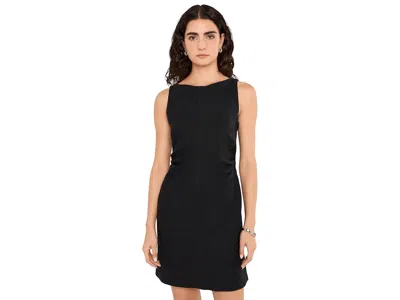 Madewell Boatneck Linen Mini - 100% Linen Women's Dress Jet Black: 0