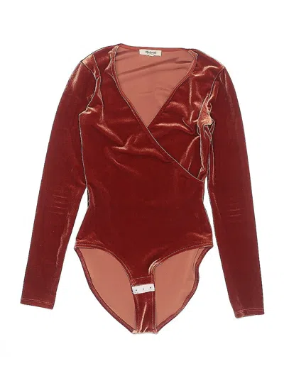 Pre-owned Madewell Bodysuit In Burgundy