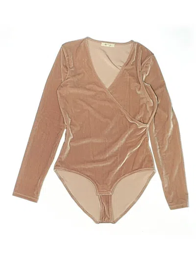 Pre-owned Madewell Bodysuit In Tan
