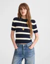 Madewell Boucl&eacute;-knit Crewneck Sweater Tee In Blue