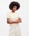 Madewell Boucl&eacute;-knit Crewneck Sweater Tee In Antique Cream