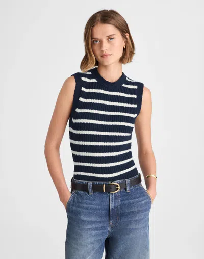 Madewell Boucl&eacute;-knit Sweater Tank In Blue