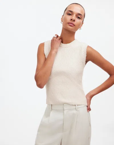 Madewell Boucl&eacute;-knit Sweater Tank In Antique Cream