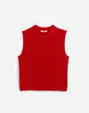 Madewell Boucl&eacute;-knit Sweater Tank In Cerise